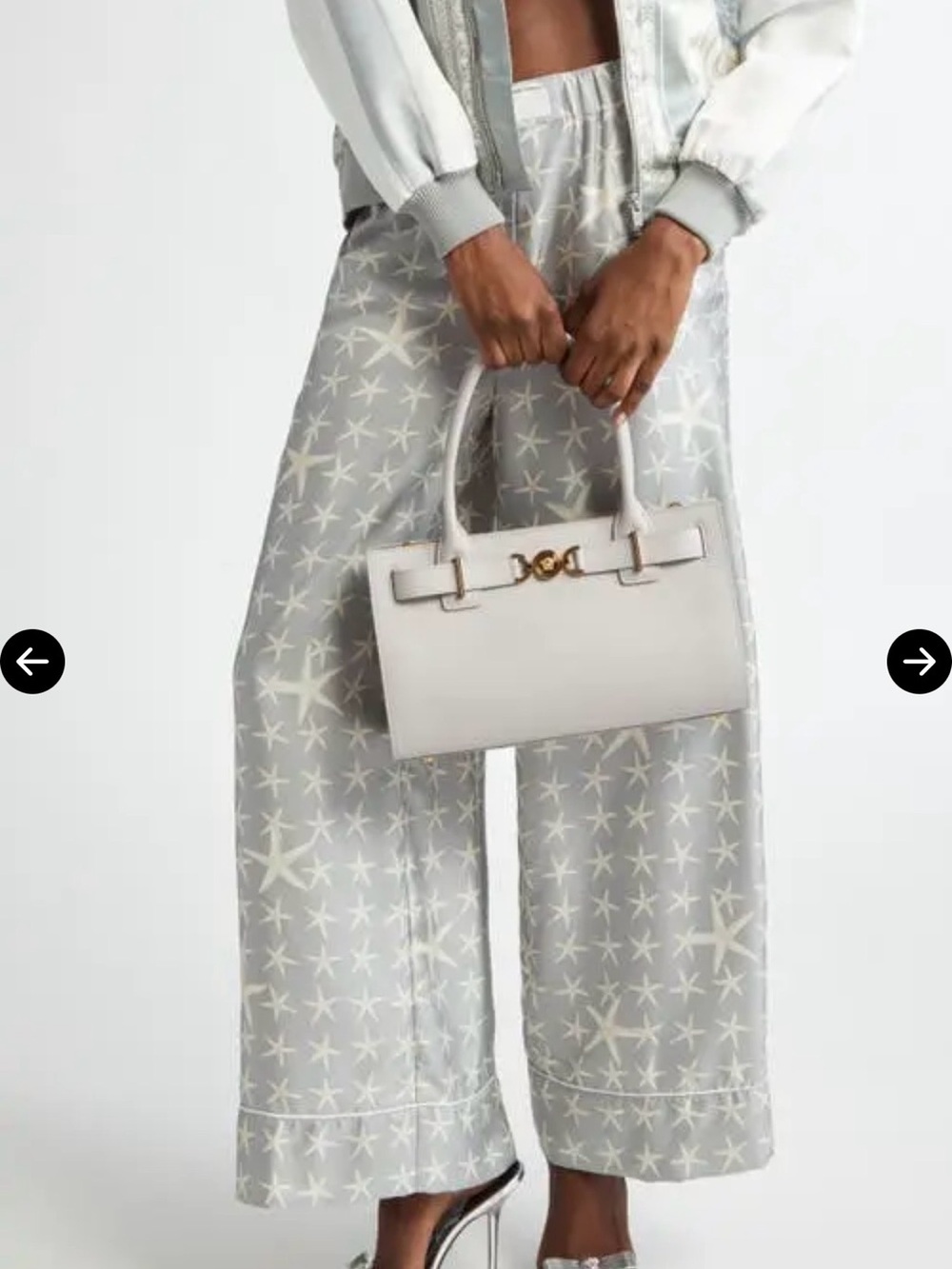 Versace Medusa 95 Pearl Grey Gold Tote - Picture 4 of 11